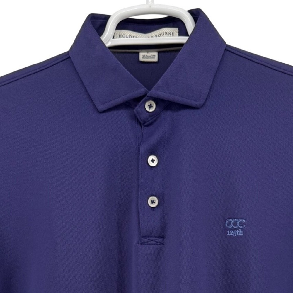 Holderness & Bourne The Macdonald Navy Blue Polo CCC 125th Tailored Fit Mens L